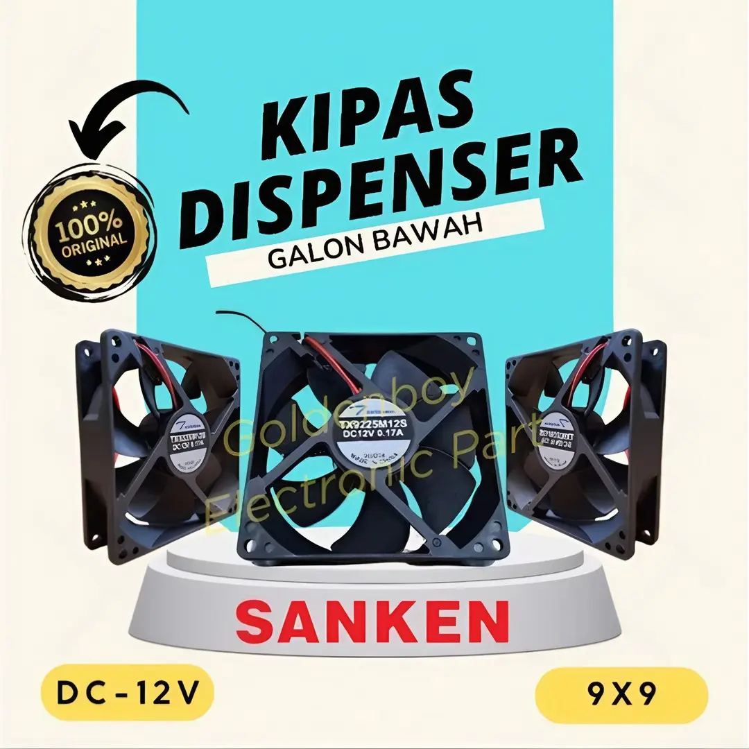 kipas dispenser SANKEN dc 12v 9×9 unit baru