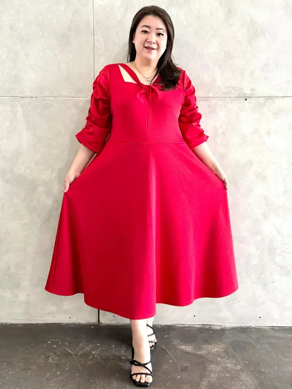 Madame Bigsize Code 1000 Dress Scuba Panjang Smoke Jumbo Plus Size Wanita 2