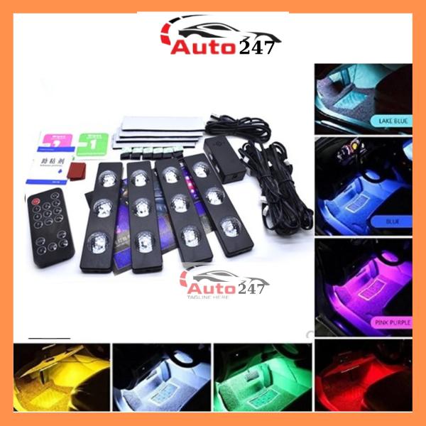 Đèn Led Gầm Ghế ÔTô chiếu sao cắm cổng USB nháy theo nhạc Có điều khiển tùy…