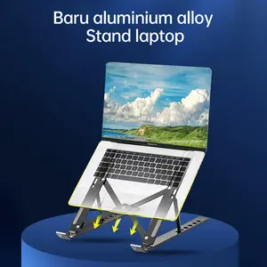 UC28 Stand Laptop Ergonomis Aluminium Dudukan Laptop Lipat Anti Slip Anti Panas Universal untuk Semua Ukuran Laptop dan Tablet