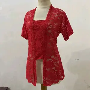 BAJU KEBAYA WANITA KUTU BARU BROKAT LENGAN PENDEK muat bb 40-70