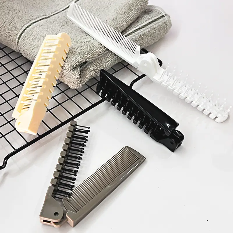 Portable Double-Tooth Folding Comb Anti-Static Smooth Hair Carry-on Comb Student Comb Bang