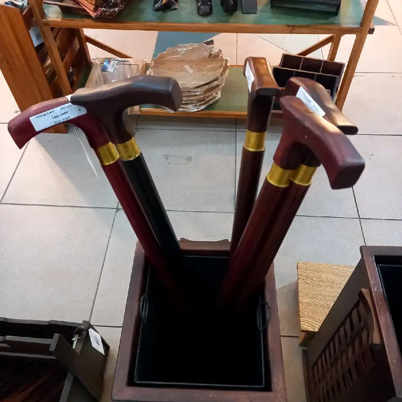 Tongkat Kayu Motif Polos Tongkat Kakek Nenek 0