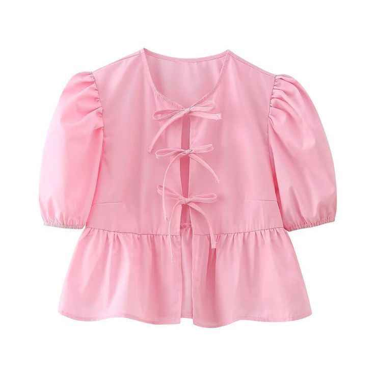 Blouse Zea Anak Perempuan Aksen Pita Cantik/ Atasan Anak Perempuan Polos Simple Fashion Trendy