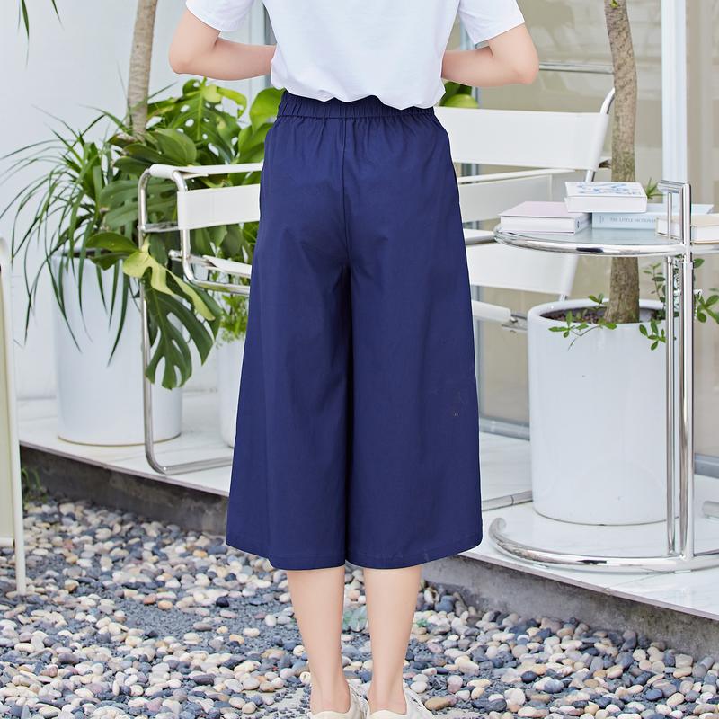 Product Introduction of Eyouth 1063  Women wide leg capri pants high waist casual ladies woman pants 31