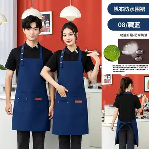 Apron Celemek Anti Air Pria Wanita untuk Kerja dengan Fungsi Upgrade Tahan Air dan Minyak Warna Biru Tua