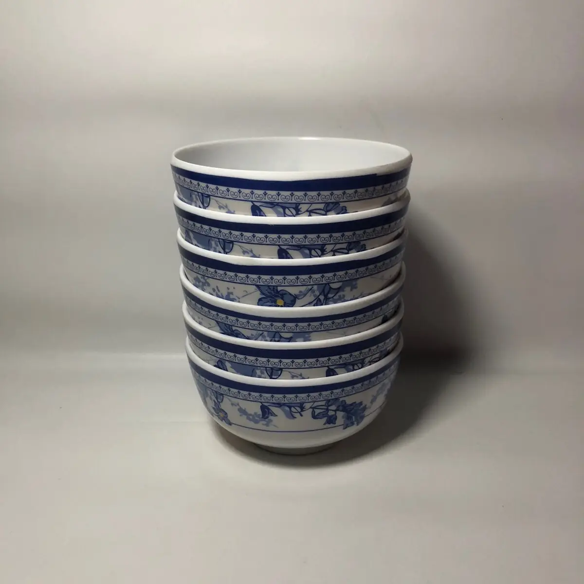 Mangkok Melamin Motif Bunga (1 Lusin ),Mangkok Melamin Kecil ( Ukuran 11cm ) Merah Biru
