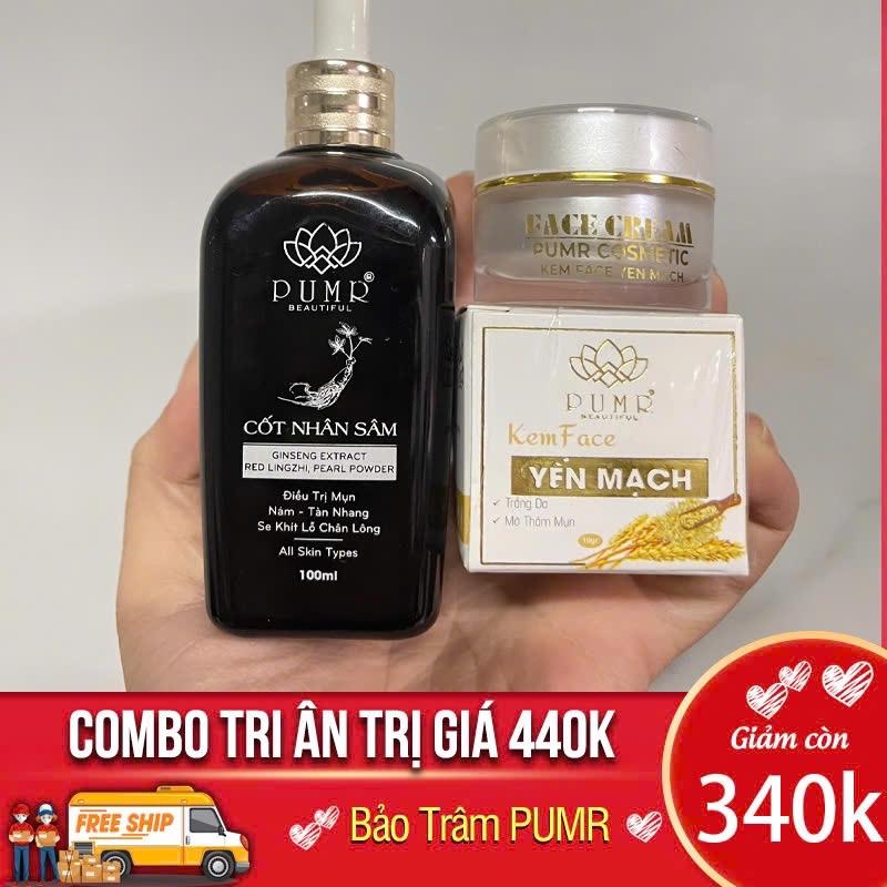 Combo Tái Da CỐT NHÂN SÂM & FACE YẾN MẠCH PUMR  [3 mask đắp mặt ] 0