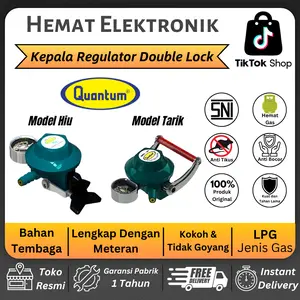 (COD) QUANTUM Regulator 2 Pengunci + Nanometer Tekanan Stabil Aman & Hemat Gas Kompor