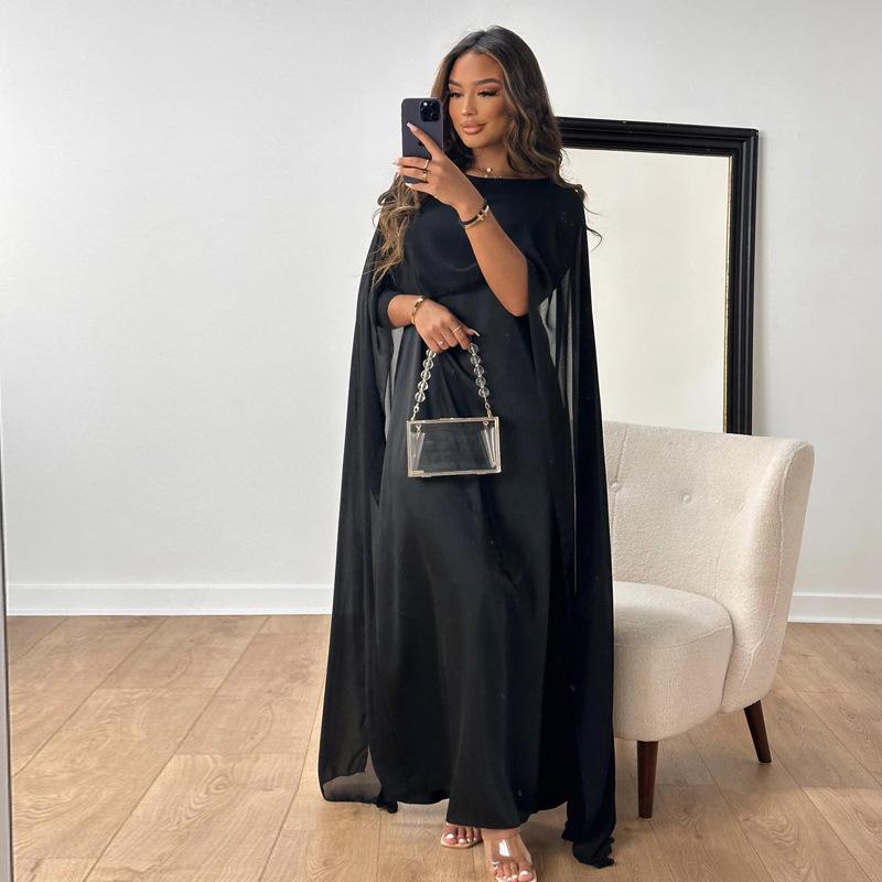Product Introduction of Abaya Dress Muslim round Neck Loose Big Hem Chiffon Daily wear Elegant Comfort Eid Ramadan Wedding Prayer  Kaftan Jilbab  Modest fashion Islamic clothing Kain Sarong Kain Baju Kurung Asian Muslim wear Trendy Plus size Affordable New collection Women Lady 7
