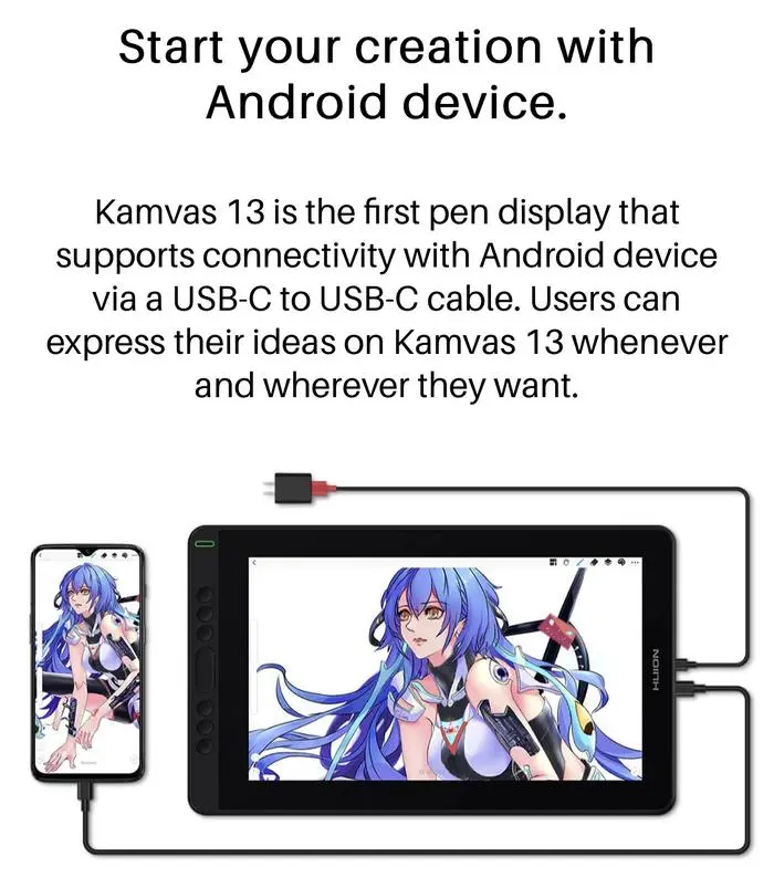 TERBARU Huion Kamvas 13 GS1331 Pen Display Tablet Drawing Gambar Design