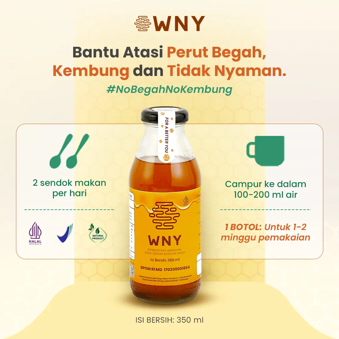 WNY (SEMUA PRODUK) | untuk yang Sering Begah, Kembung & Perut Tidak Nyaman | BPOM | HALAL