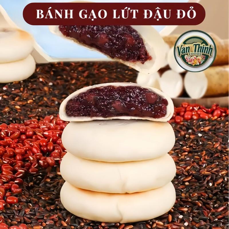 Bánh Gạo Lứt Đậu Đỏ Không Đường Vạn Thịnh Foods 1 Hộp 450Gram 15 Chiếc Bánh Snack Foods.