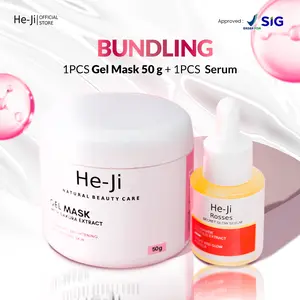 [HE-JI] Bundle 2 in 1 - Glowing Set Sakura Masker Gel & Rosses Secret Glow Serum I Glowing Skincare For All Skin Type I Hydrating, Brightening & Glowing Skin - UJI LAB SIG & BPOM APRROVED