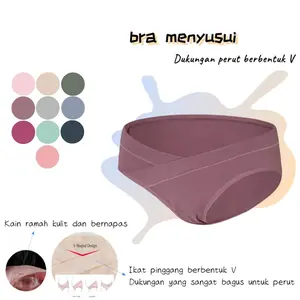 【Tidak ada tas transparan】Celana Dalam Ibu Hamil Low Waist Jumbo Bahan Briefs Elastis Kapas Combed cotton spandex CD Maternity Panty Wanita cd untuk ibu hamil 20020