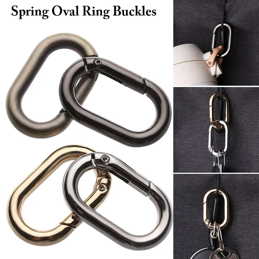 1/2/5pcs Zinc Alloy Plated Snap Bottle Hooks Accessories Bag Belt Buckles Handbags Clips Spring Oval Rings Outdoor Carabiner