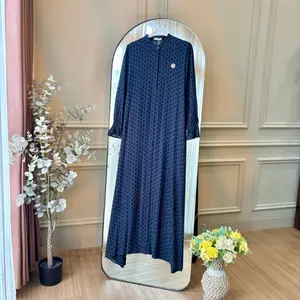 RH COL - Avilla Dress Navy Katun Rayon Adem Lengan Panjang Busui Simple Elegan & Stylish