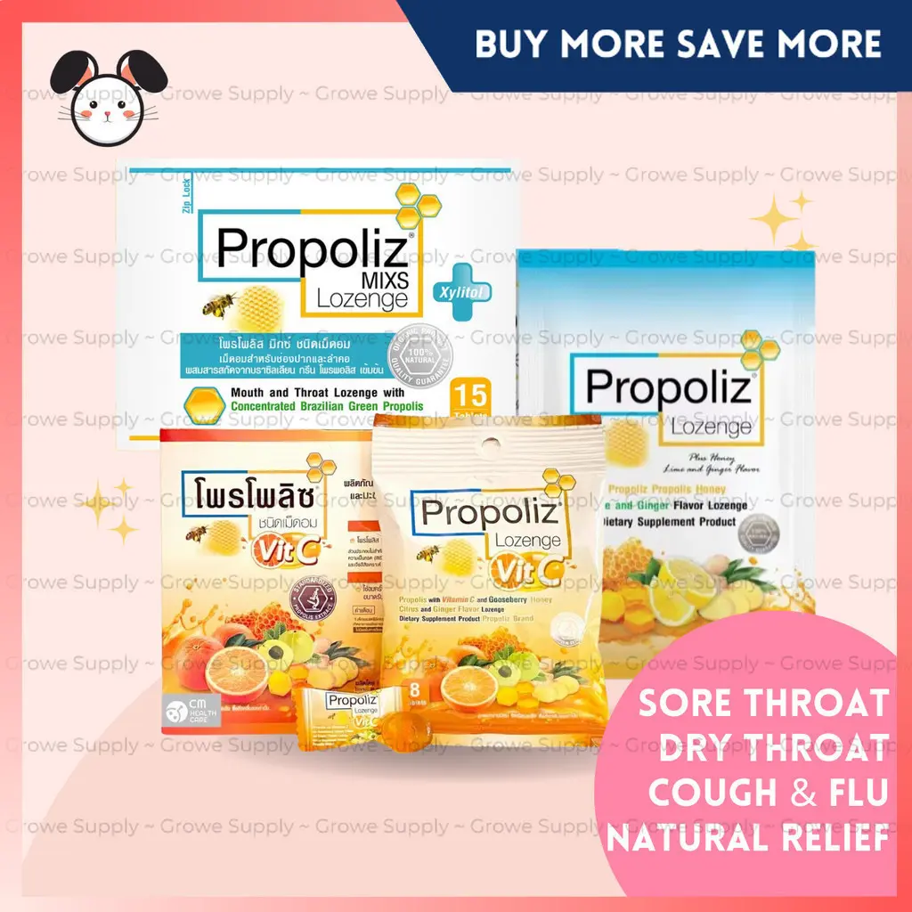 [SG INSTOCK] Propoliz Lozenges. Propolis sore throat relief , phlegm, allergies, common cold, dry cough.