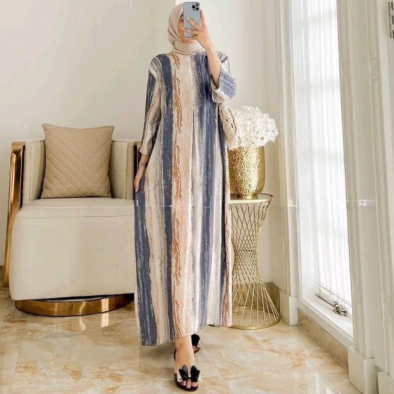 Daster Gamis Home Dress  Bumil Busui Rayon Viscose Longdress Muslim Nyaman Motif Panjang miranda 7