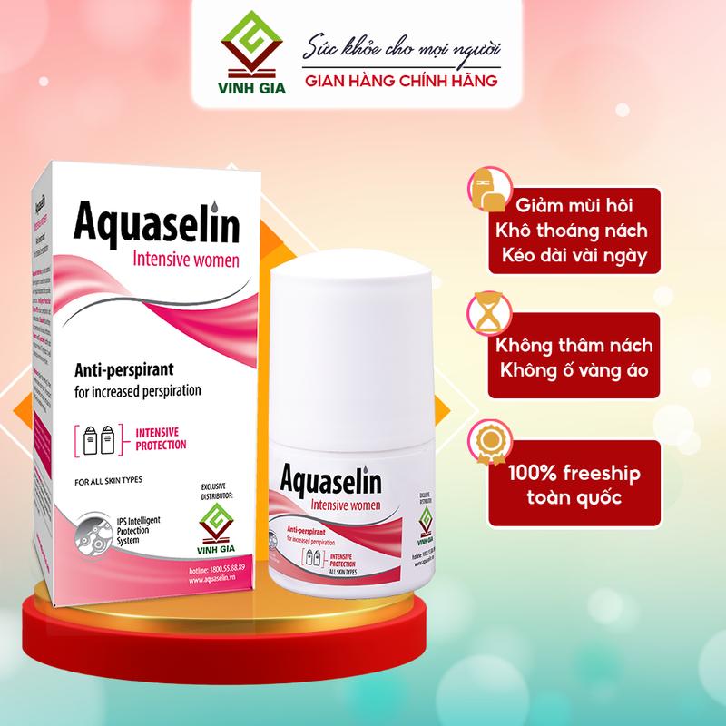 Lăn Khử Mùi Nữ AQUASELIN Giúp Khử Mùi Hôi Nách, Không Mùi, Không Cồn, Không Ố…