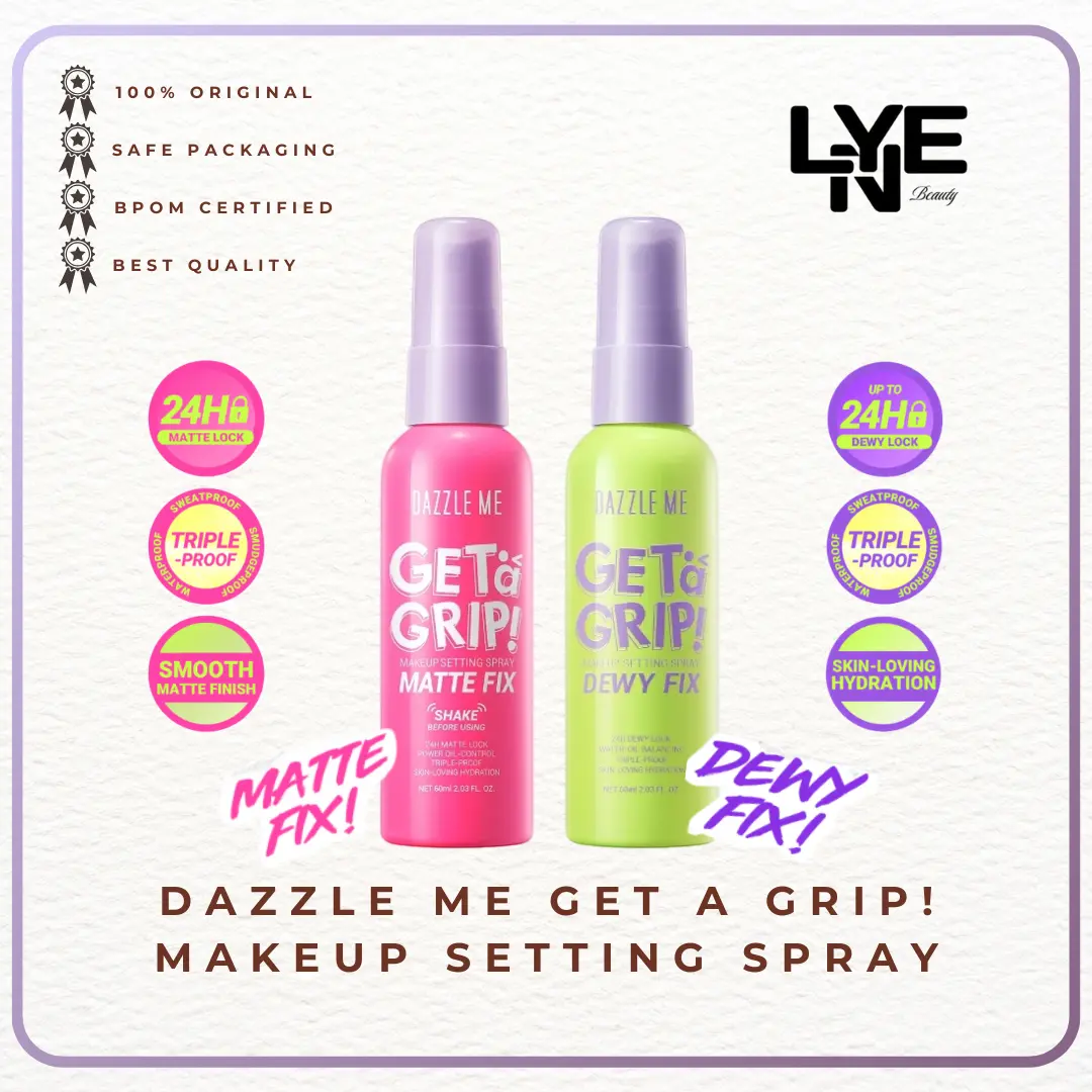 DAZZLE ME Get a Grip! Makeup Setting Spray Matte Fix Dewy Fix 60ml Makeup Mist Flawless Lightening Primer Water