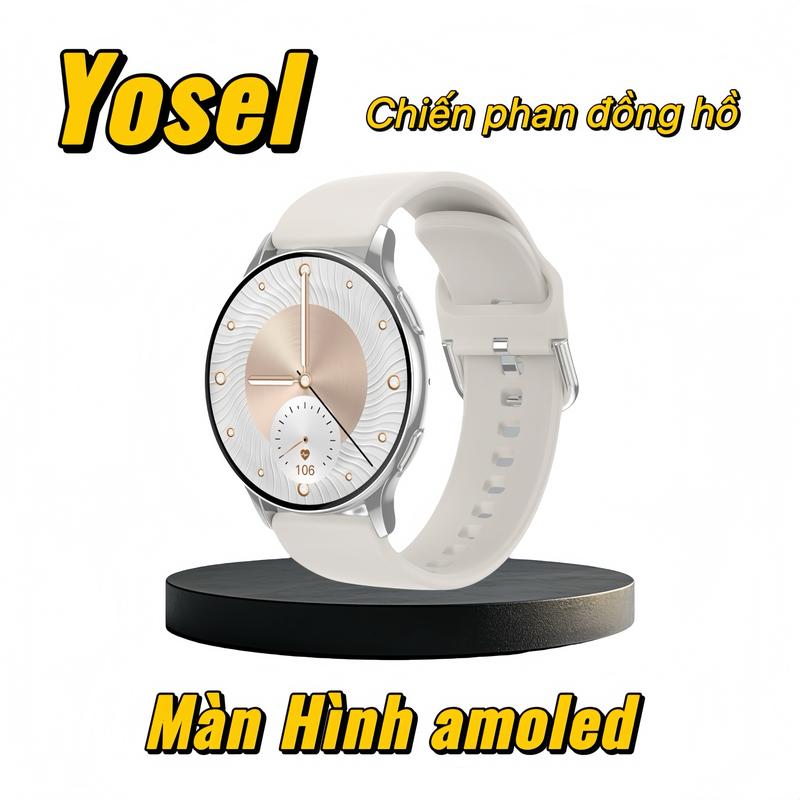 Đồng hồ thông minh Yosel Ac Watch 2025 NFC ( màn hình Amoled ) 1.32 nich size 40mm, phù hợp cho Nam nhỏ hoặc Nữ nghe gọi nhận thông do nhịp tim, ( 3 đây ) gồm 1 dây thép milan 1 dây da 1 dây silicon Smartwatch