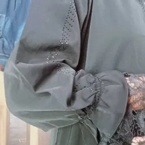 Nisyaa Abaya Renda Premium – Elegan Kancing Depan motif marmer