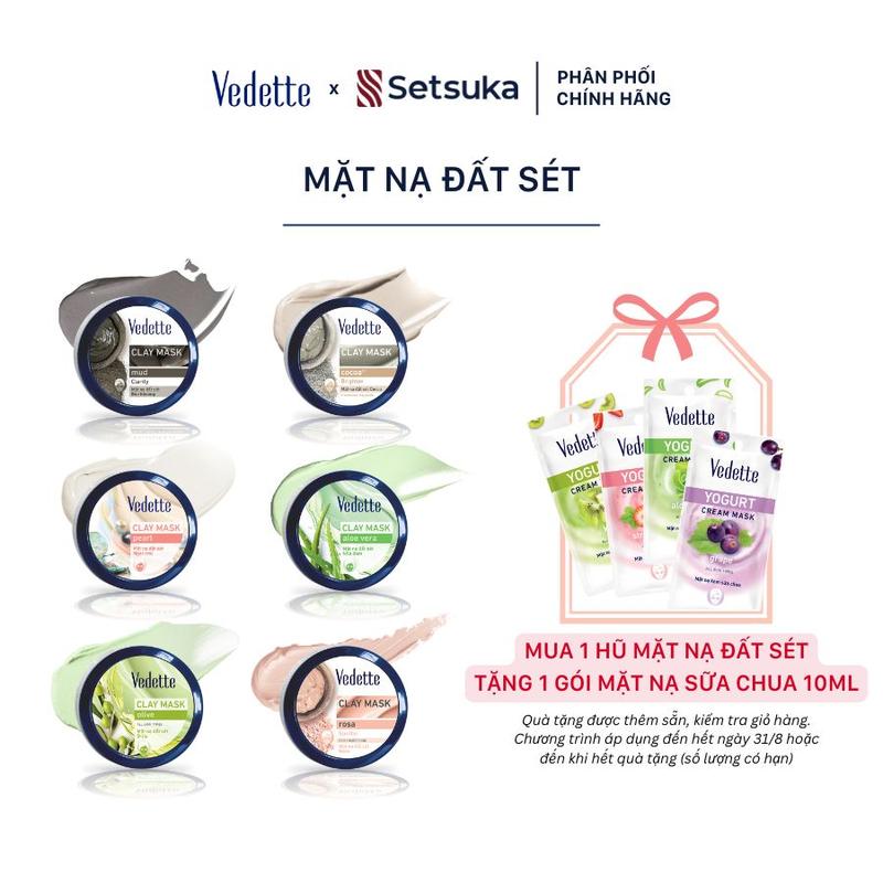Vedette Mặt Nạ Đất Sét Vedette 145g - Chất Lượng Cao - Skincare Cosmetics - Giúp Hút Dầu Thừa & cặn bẩn - Dành Cho Da Dầu/Hỗn Hợp - Xuất Xứ Việt Nam