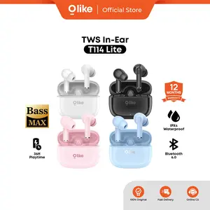 [BEST SELLING] Olike TWS T114 Lite Bass Max 32H Playtime & 36H Playtime Smart Touch Control Earphone Bluetooth V6.0 IPX4 Water Resistant In-Ear Stereo Hitam Putih Garansi 1 Tahun