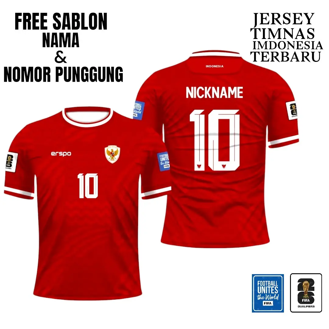JERSEY TIMNAS INDONESIA TERBARU_JERSEY TIMNAS HOME AWAY 2024 Sport baju bola verdonk
