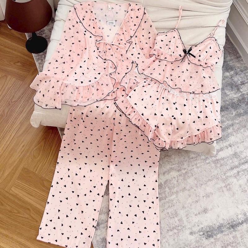 { 40Kg - 58Kg} Set 4 món phối tơ MuaDi - Lụa phối voan tơ - Áo dây, quần đùi, áo khoác, quần dài "#Set 06"