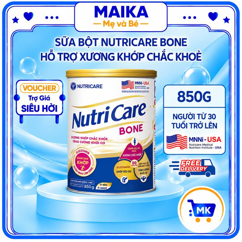 Sữa Bột Nutricare BONE Giúp Xương Khớp Chắc Khoẻ Tăng Cường Khối Cơ Sữa Ít Ngọt…