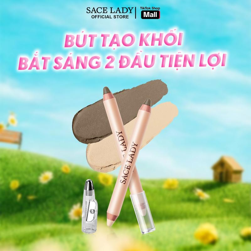 COD Bút tạo khối bắt sáng SACE LADY hai đầu dễ sử dụng tiện lợi lâu trôi bền màu 3.2G