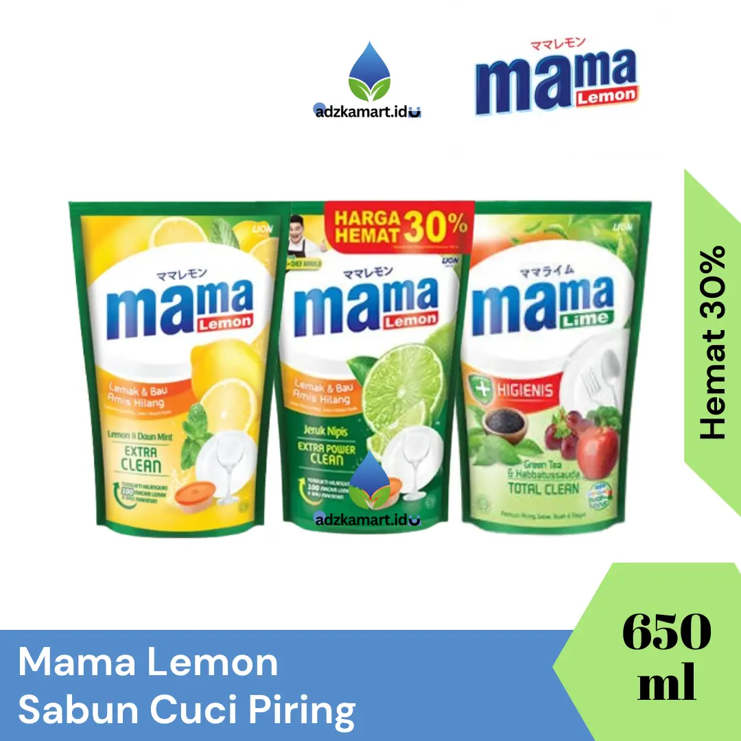 Mama Lemon Sabun Cuci Piring Jeruk Nipis Pouch 680ml
