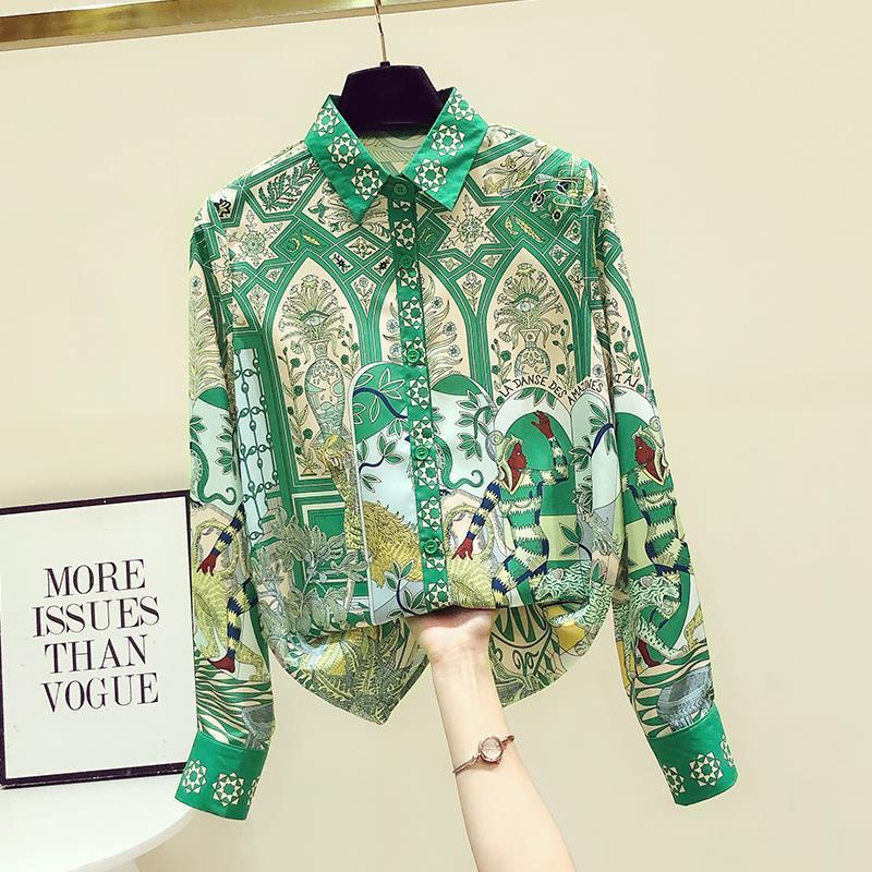 Áo Sơ Mi Voan Hoa Retro Phong Cách Hồng Kông Cho Nữ, Áo Dài Tay Cao Cấp, Thiết Kế Mới, Thích Hợp, Đầu Xuân 1