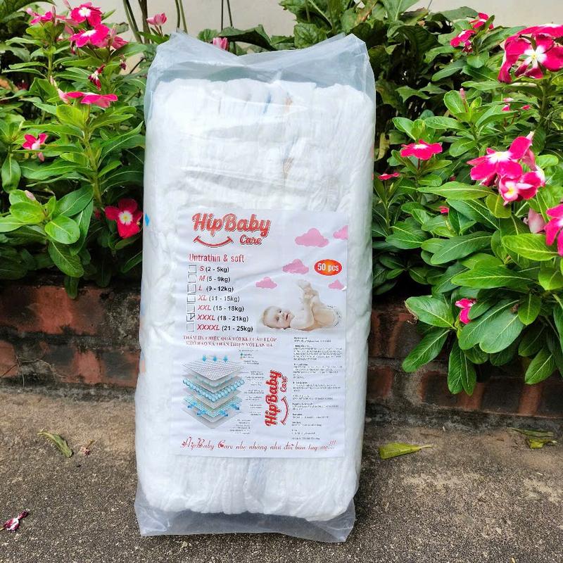 Combo 1 bịch 50 Tã bỉm Hip Baby Care loại đủ size cho bé yêu tã em bé
