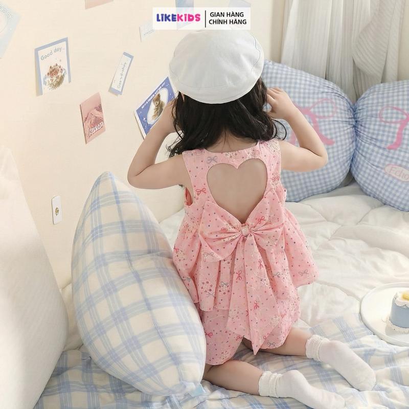  SET quần áo cho bé gái hoạ tiết BI NƠ LikeKids E99 