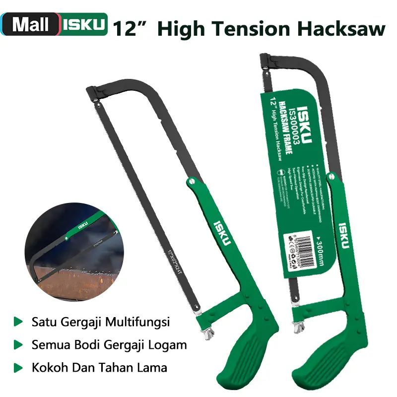 ISKU Gergaji Besi Pipa/Hacksaw Heavy Duty 8 10 12 inch Panjang