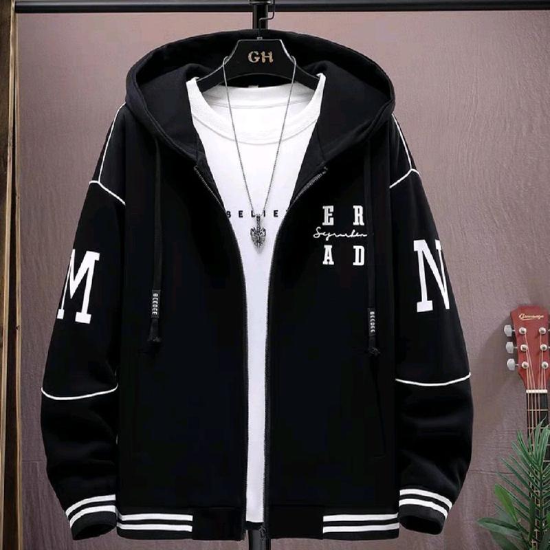  Áo khoác hoodie dây kéo có nón nam nữ mặc phong cách đẹp freesize 40-70kg cao dưới 1m7  Menswear Jacket 