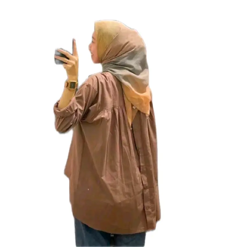 kemeja Wanita Linen Hanna Shirt Kancing Belakang Original - Atasan Oversize Basic Nyaman Baju Kain Panjang Variasi Top 5