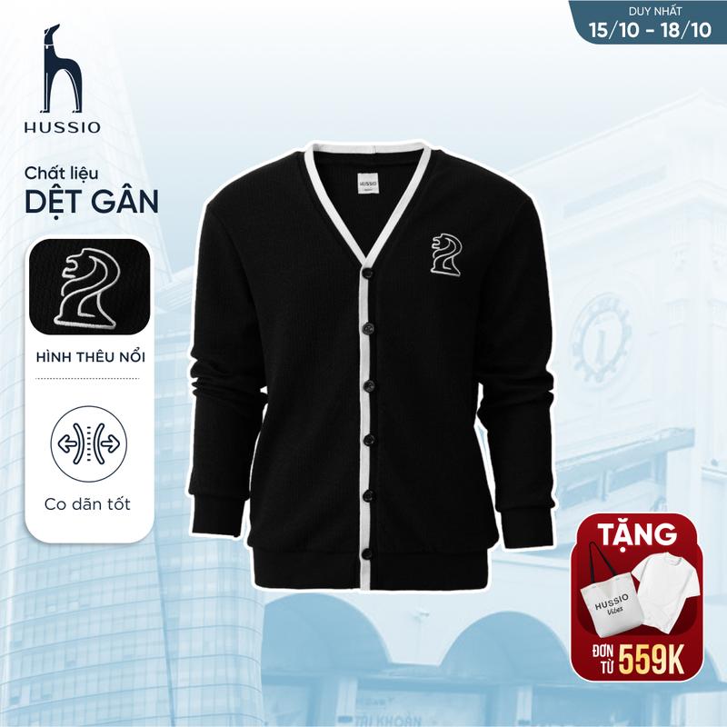 Áo khoác cardigan ABER chất liệu thun gân dày dặn, mềm mịn, sang trọng - HUSSIO