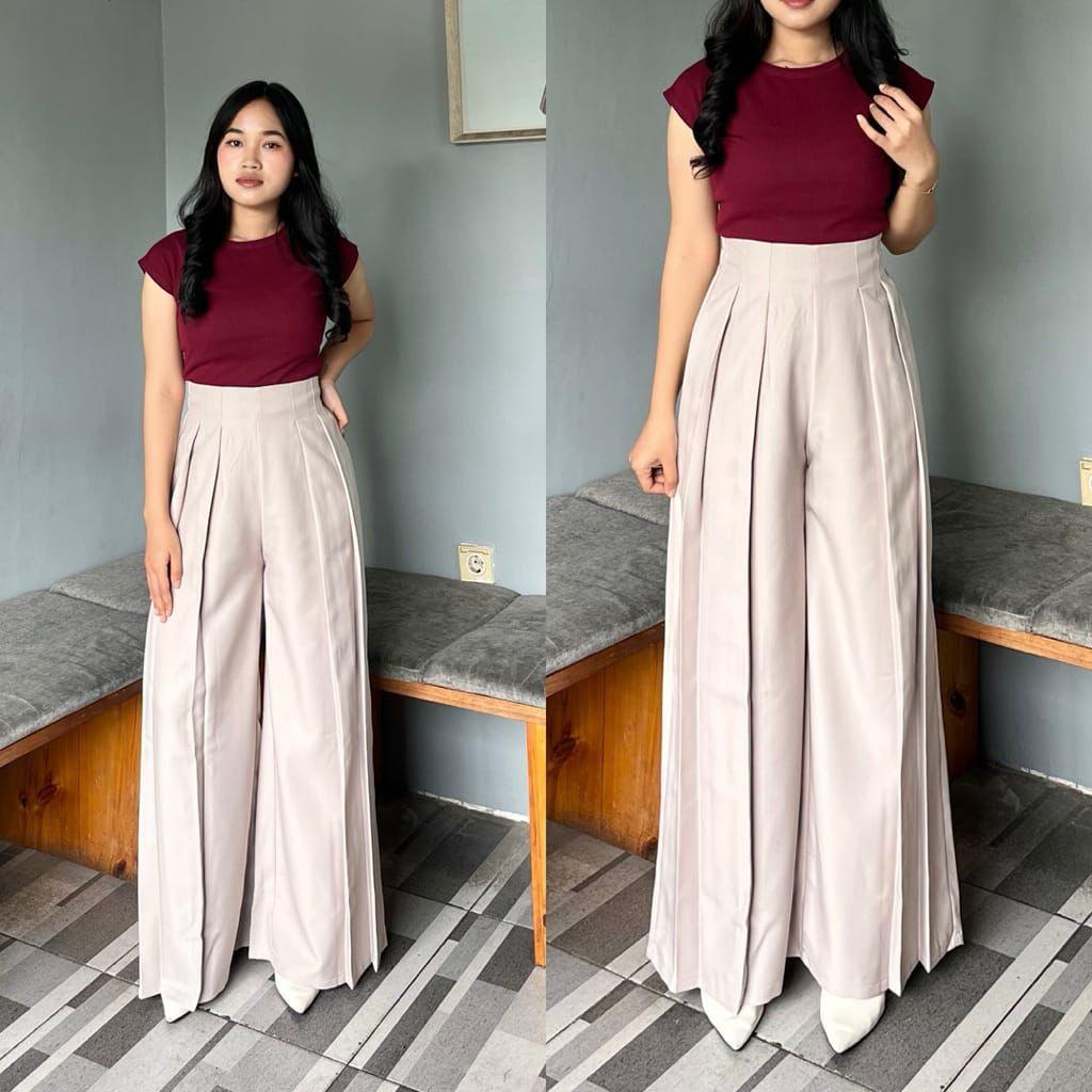 Zahri.id - Lavie Pants Cullote Pallazo Highwaist Kekinian Celana Wanita Terbaru Elegan