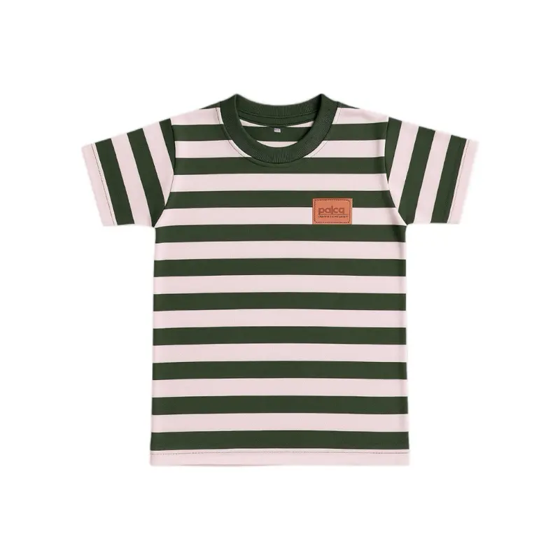 Kaos anak stripe green series polca Fashion 2