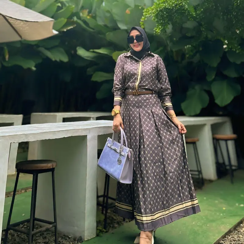 SH - Melinda OneSet Silky Motif / Setelan Rok Silky Wanita