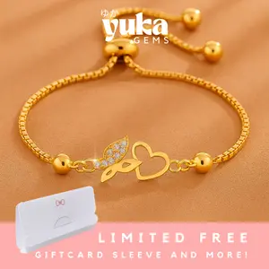【YUKA】 G-01 Perhiasan Gelang Kupu Kupu Wanita Anti Karat Titanium Berlian Jewellery Gelang Jepang Gelang Fashion Perempuan Jepang Jewellery Jewelry Perhiasan Lapis Emas 01