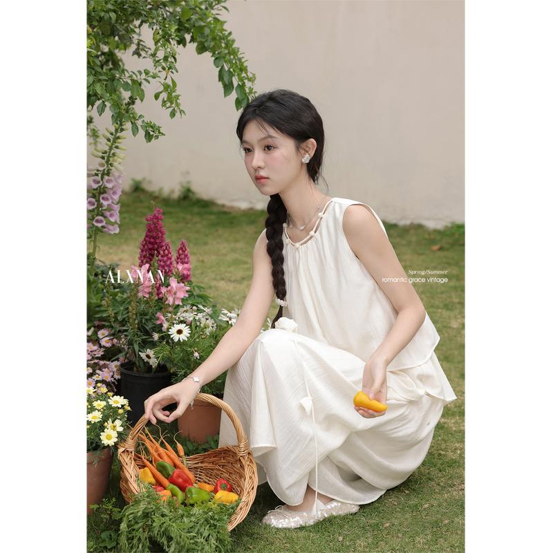 Đầm maxi đi biển dáng xòe khoen eo đầm maxi đi biển thời trang mùa hè xinh xắn 4