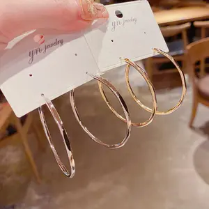 EAR PARTNER-Anting-Anting Jarum Perak S925 Temperamen Kepribadian Eropa dan Amerika Anting-Anting Gaya Dingin Lingkaran Besar Mode Kepribadian Selebriti Internet