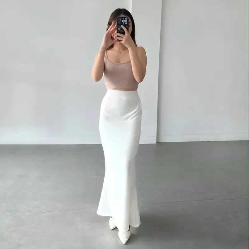 Lunar Mermaid Skirt - Rok Flare Wanita Basic Polos - Rok Wanita Panjang highwaist 4