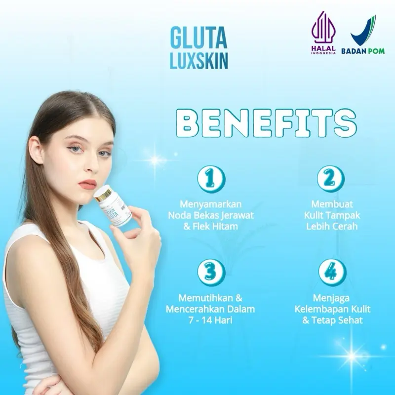 Gluta Luxskin Extra Whitening Booster Halal & BPOM 4