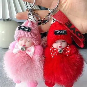 [READY] Gantungan Kunci Baby Doll Boneka Bulu Halus Lembut 14 Warna - Keychain Tas Lucu Gemoy Aesthetic - Aksesoris Kado Ultah Souvenir Viral TikTok